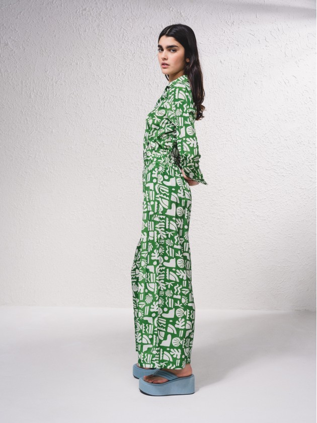 Calas acetinadas com estampado