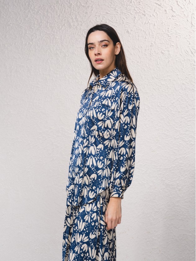 Blouse imprime en satin