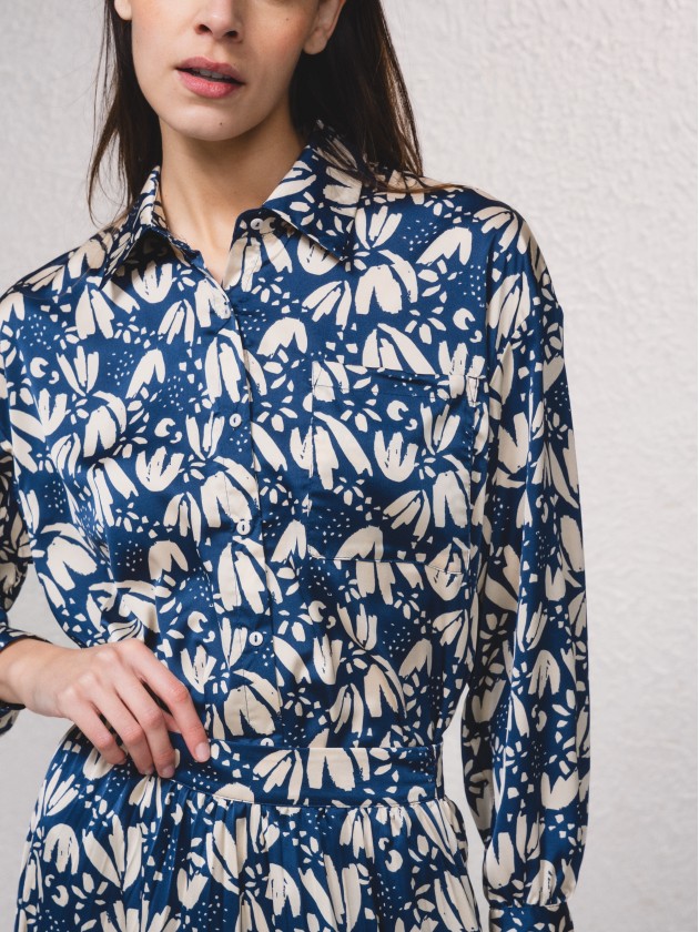 Blouse imprime en satin