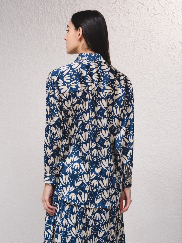 Blouse imprime en satin