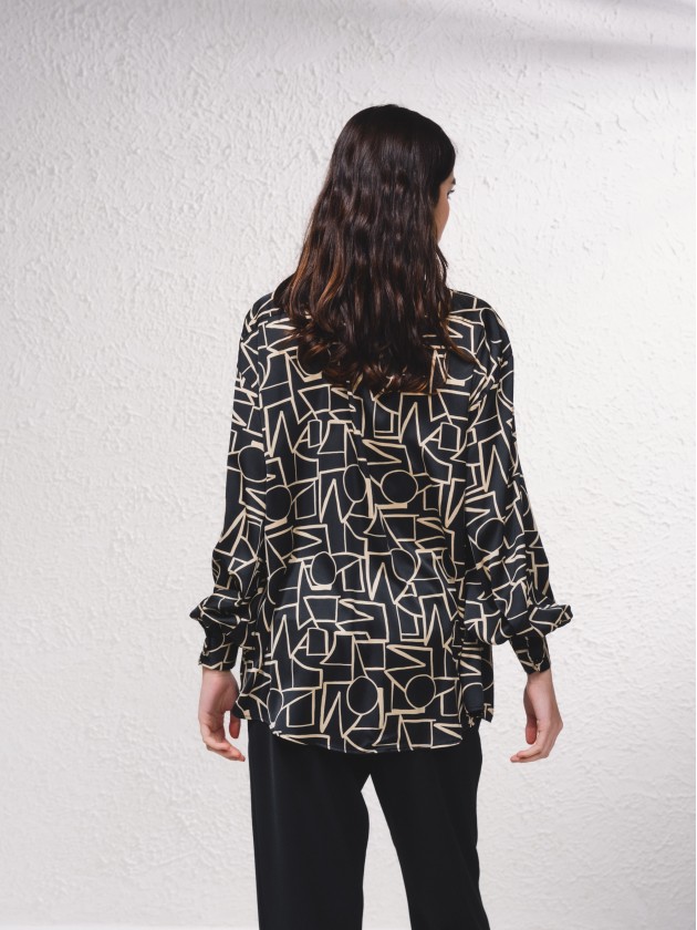 Tnica estampada com lao