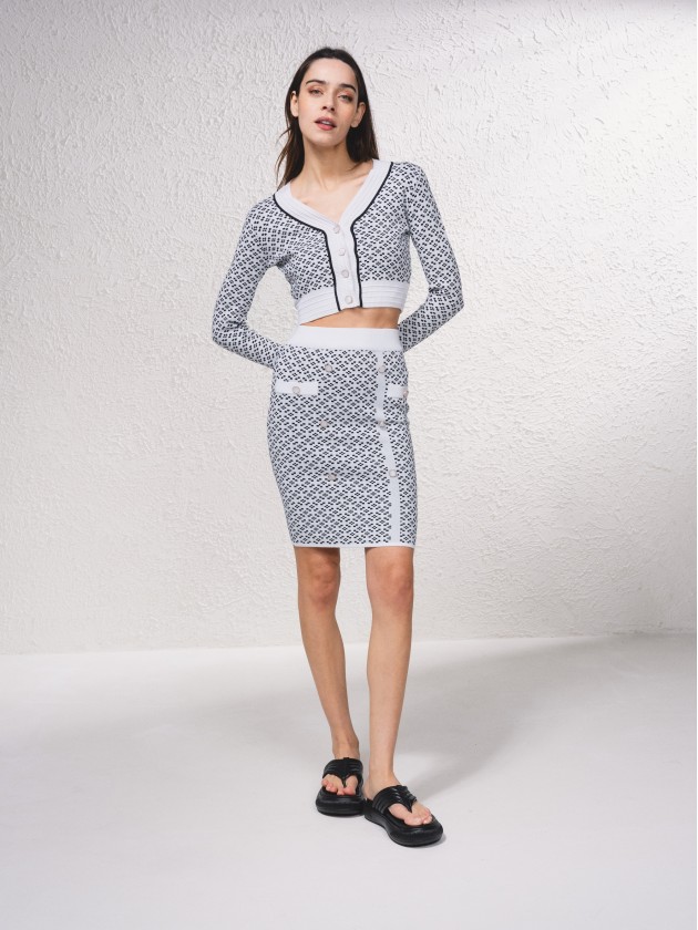 Manteau  motif tricot