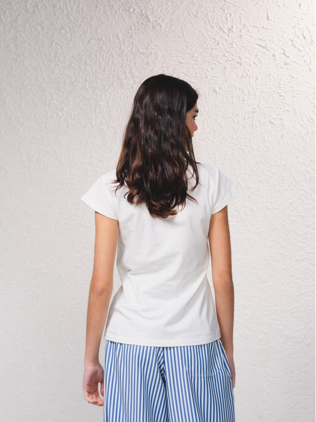 T-shirt avec application florale