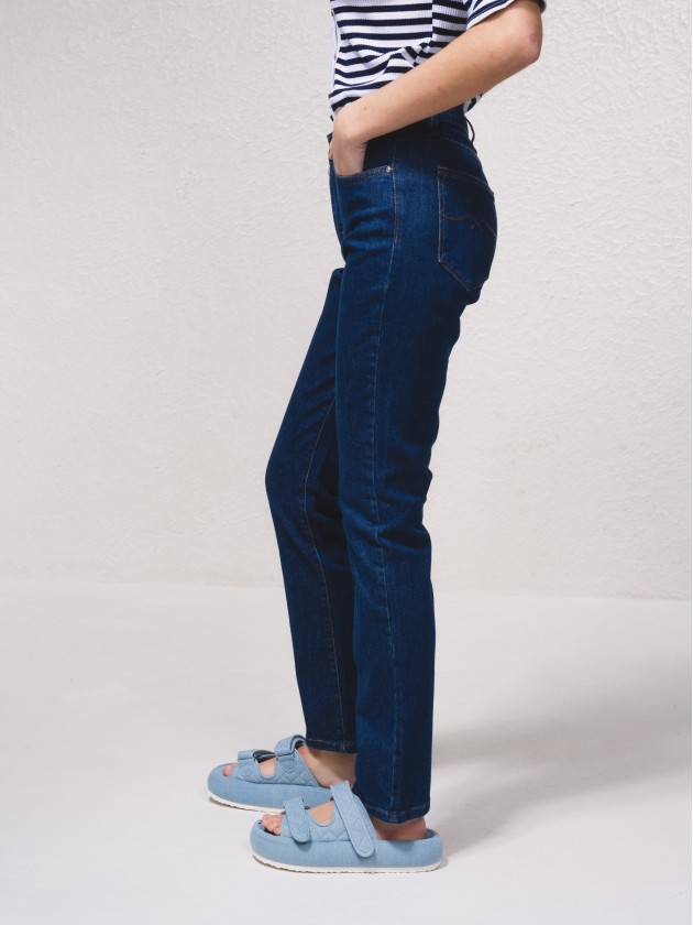 Calas ganga slim fit cintura subida
