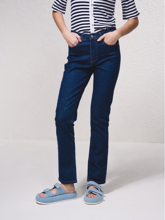 Calas ganga slim fit cintura subida