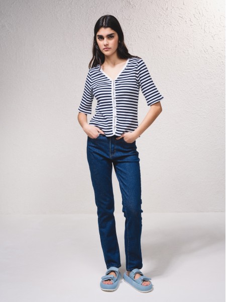 Calas ganga slim fit cintura subida