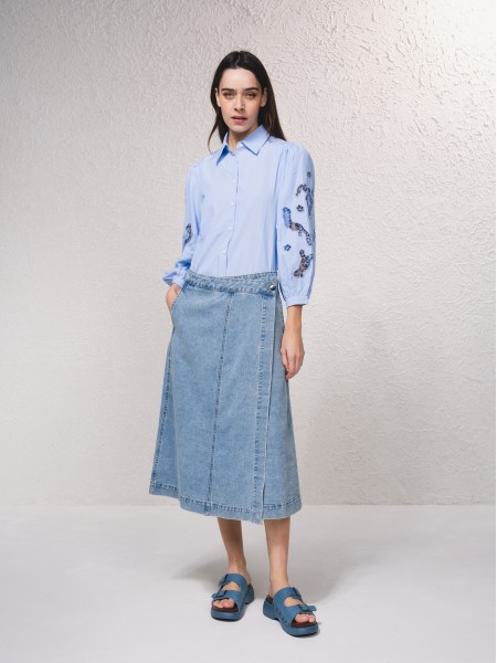 Jupe midi en jean