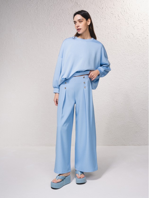 Cala wide leg com pinas