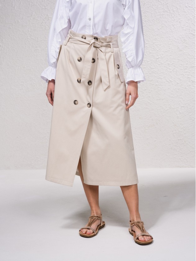 Jupe croise avec boutons