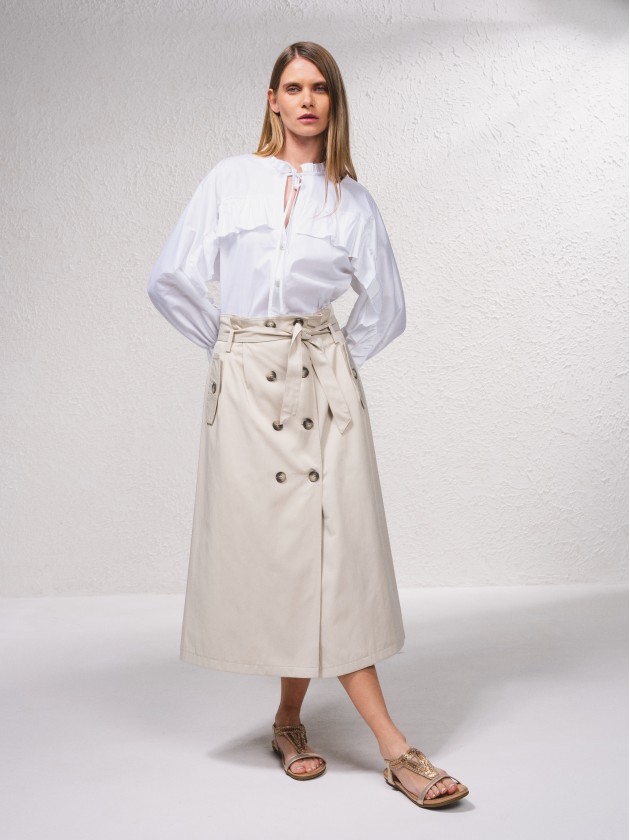 Jupe croise avec boutons