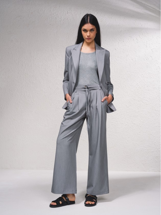 Calas wide leg com atilho