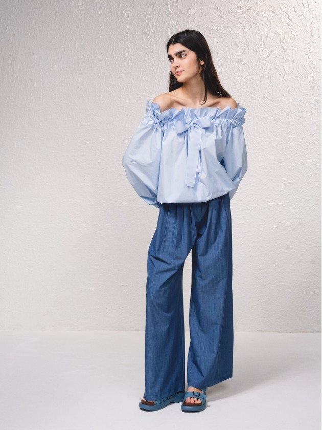 Blusa manga comprida abalonada