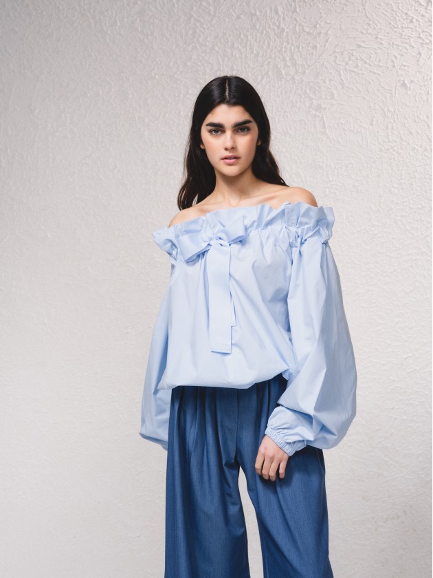Blusa manga comprida abalonada