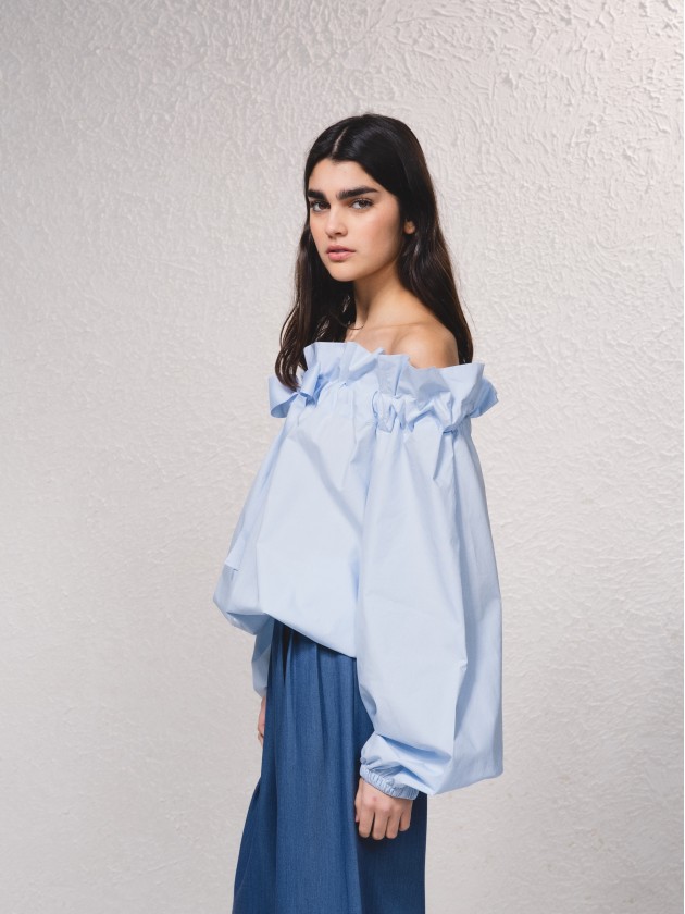 Blusa manga comprida abalonada