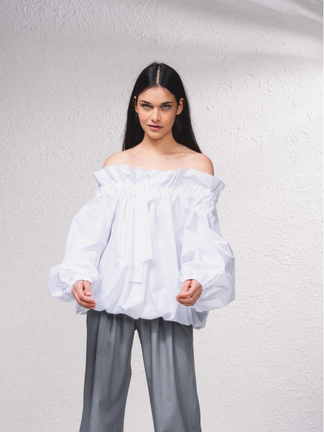 Blusa manga comprida abalonada