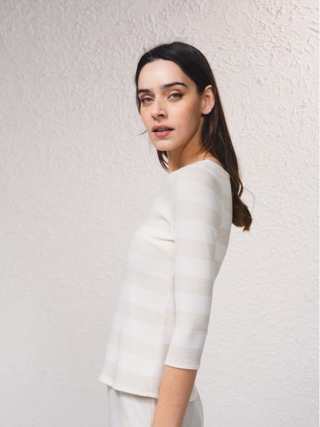 Camisola malha riscas