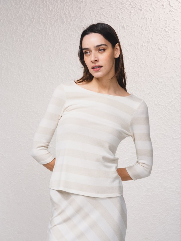 Camisola malha riscas