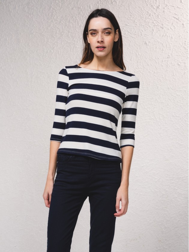 Striped knit sweater