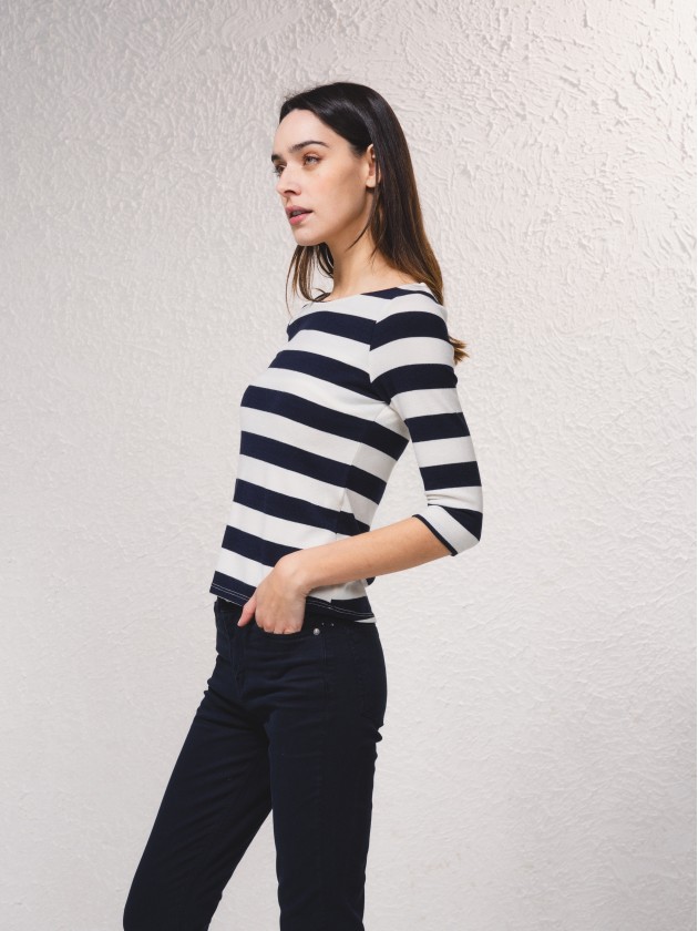 Striped knit sweater