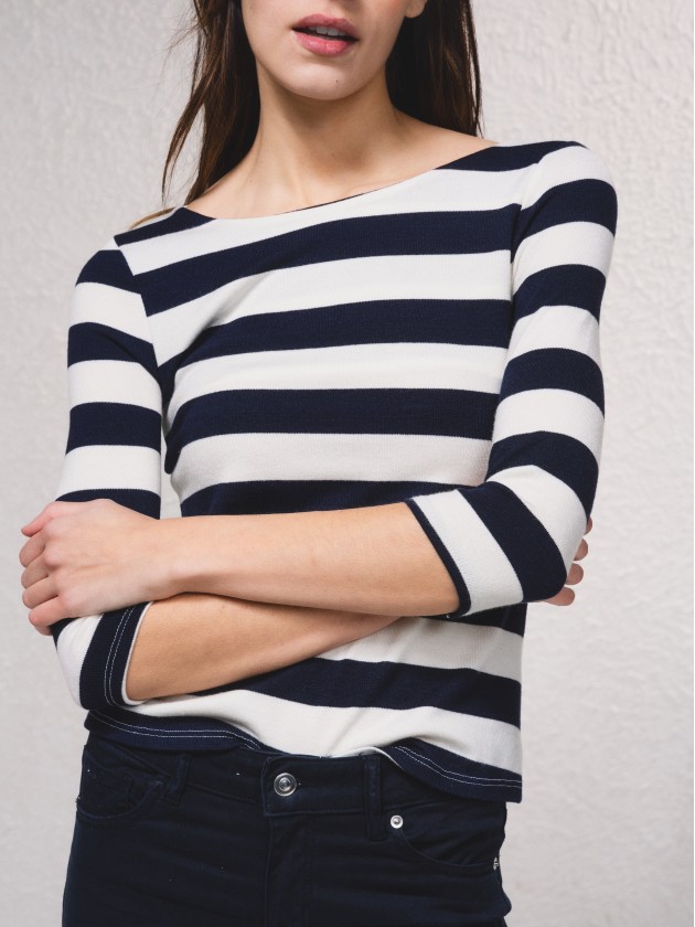 Striped knit sweater