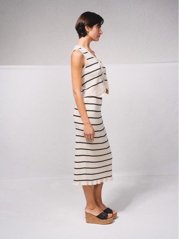 Conjunto saia e top de malha