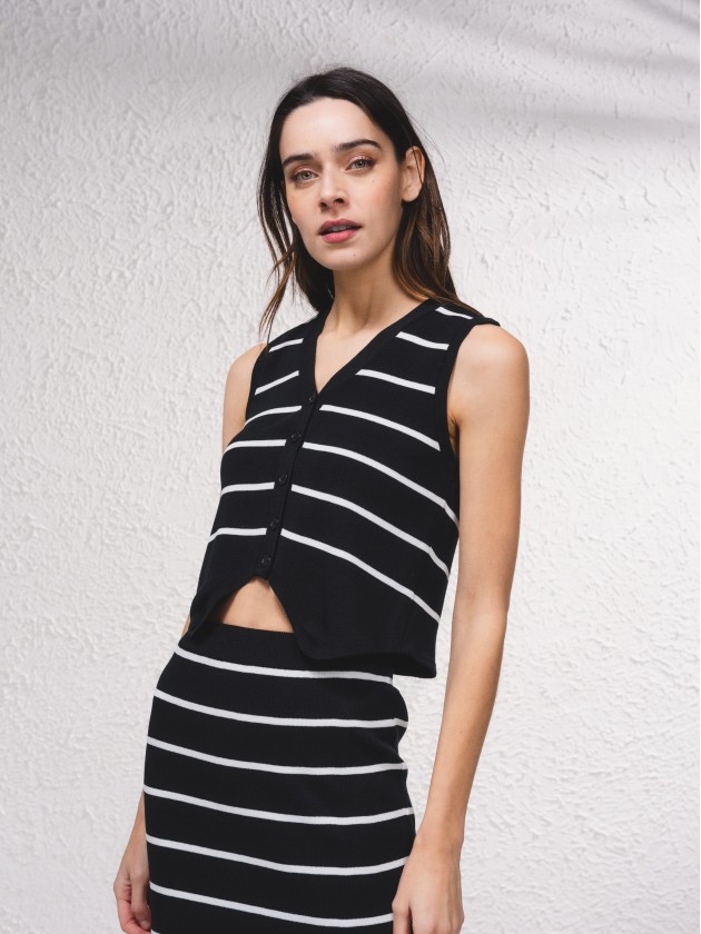 Conjunto saia e top de malha