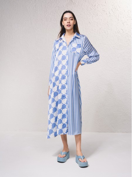 Vestido midi com estampado