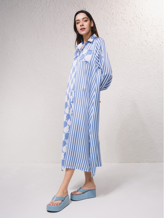 Vestido midi com estampado