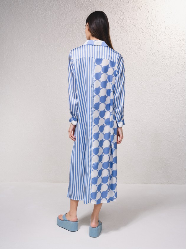 Vestido midi com estampado