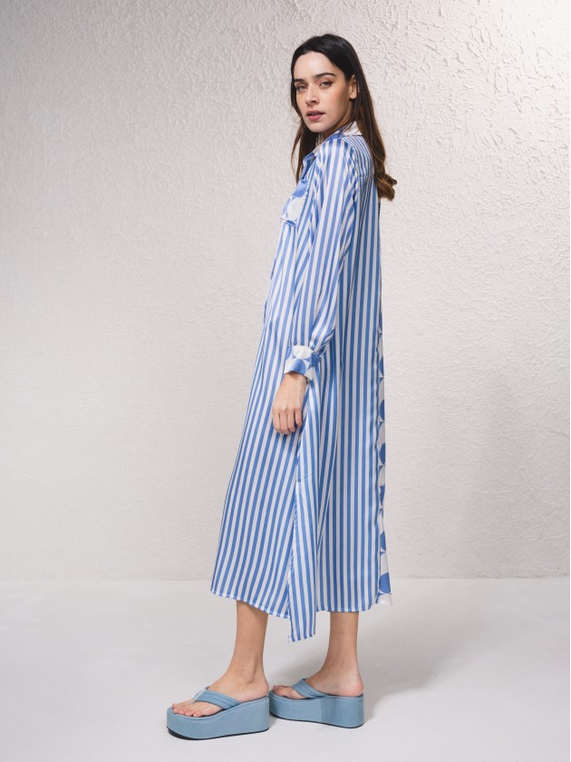 Vestido midi com estampado