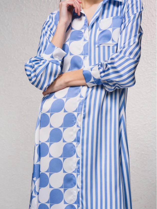 Vestido midi com estampado