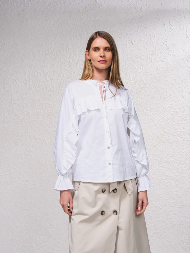 Blusa com folhos