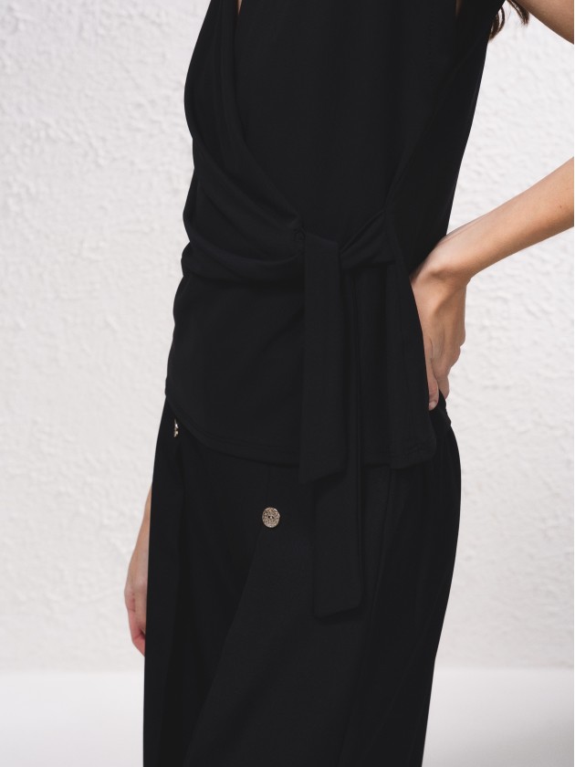 Blouse croise avec noeud