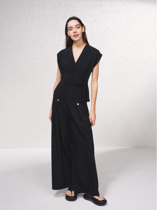 Blouse croise avec noeud