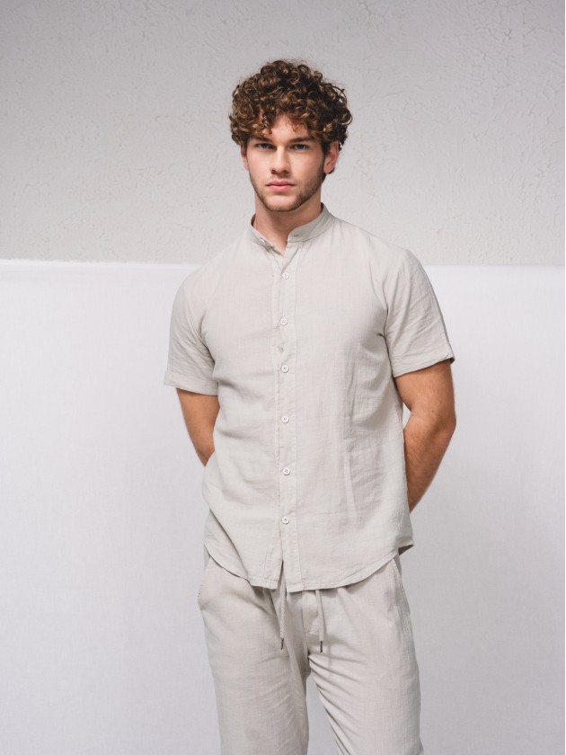 Camisa mistura de linho
