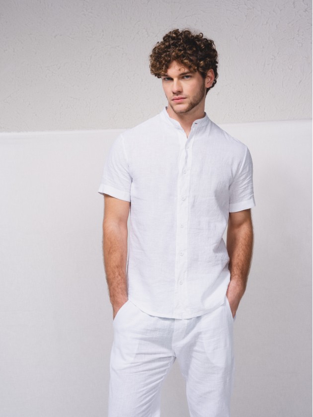 Camisa mistura de linho