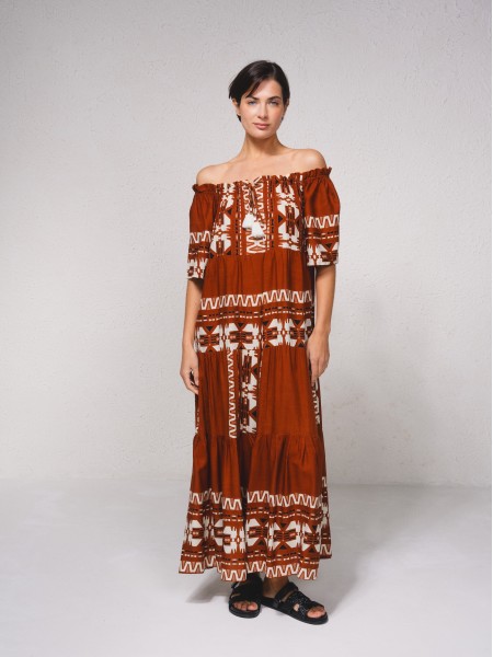 Robe fluide avec imprim