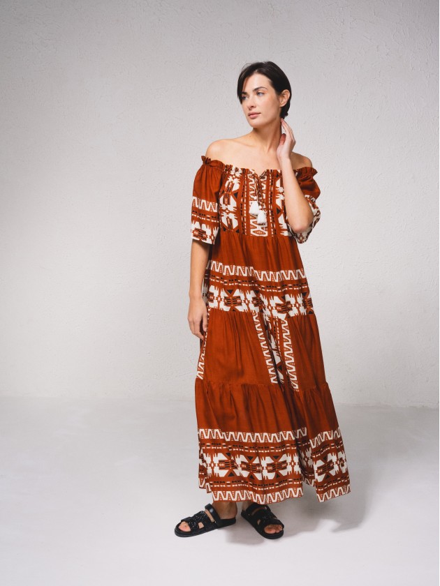 Vestido fluido com estampado