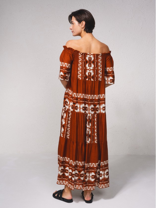 Vestido fluido com estampado