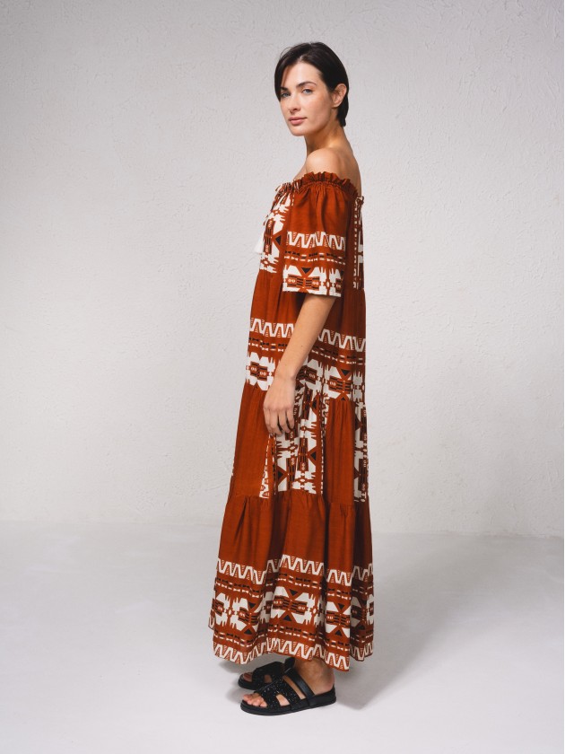 Vestido fluido com estampado