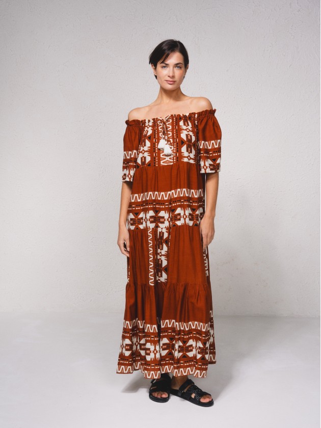 Vestido fluido com estampado