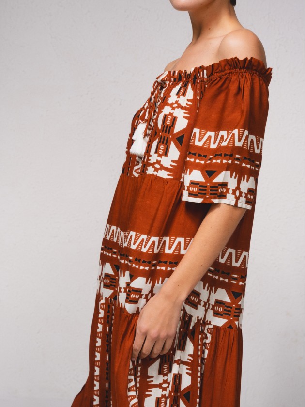 Vestido fluido com estampado