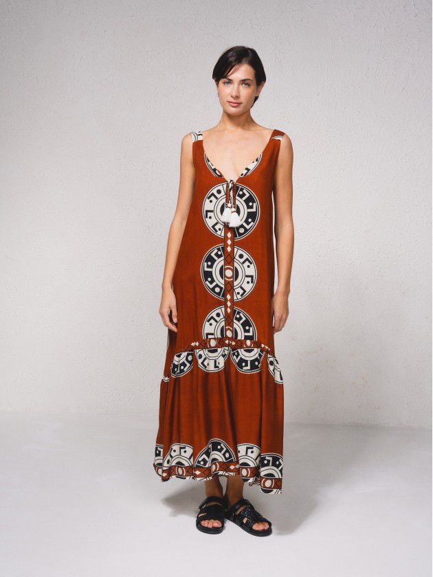 Vestido fluido com estampado