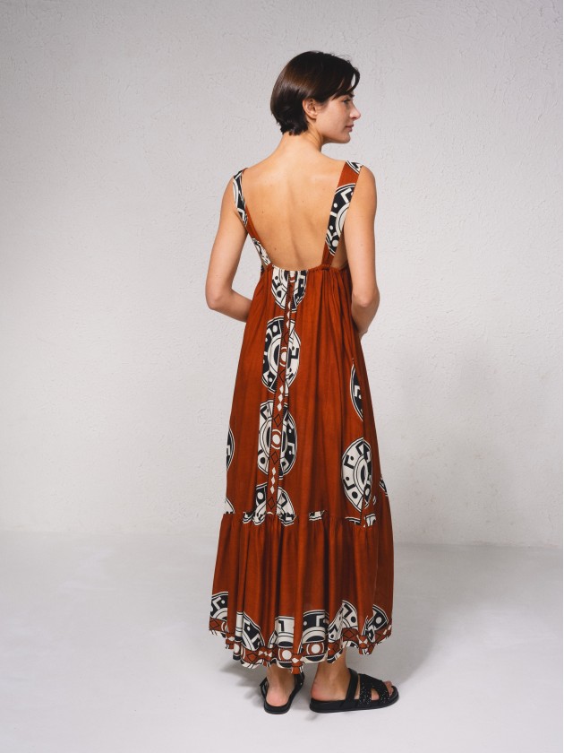 Vestido fluido com estampado