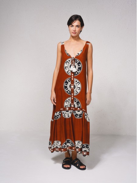 Robe fluide avec imprim