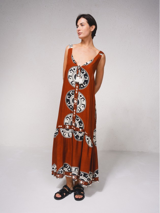 Vestido fluido com estampado