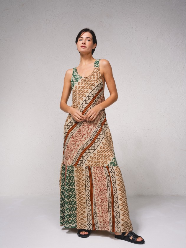 Robe fluide avec imprim