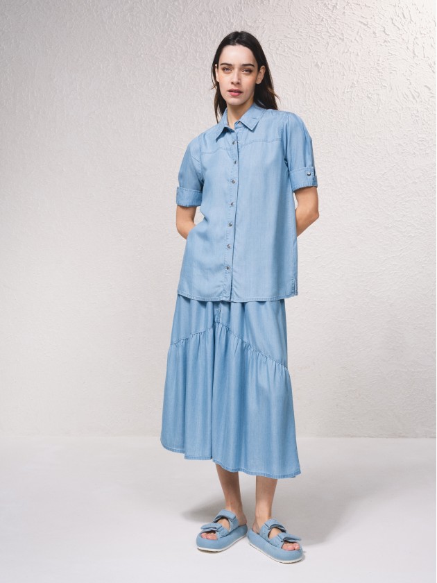 Camisa fluida em tencel