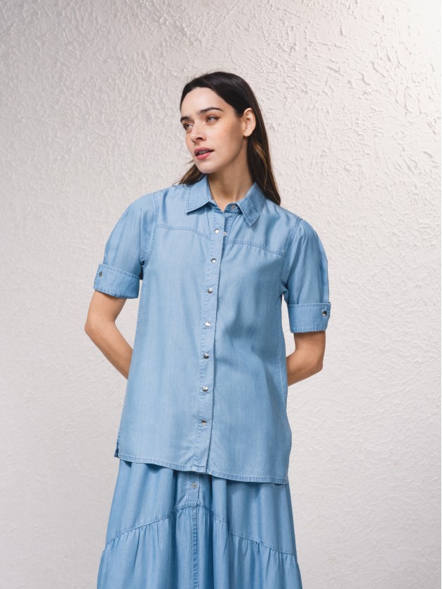 Camisa fluida em tencel