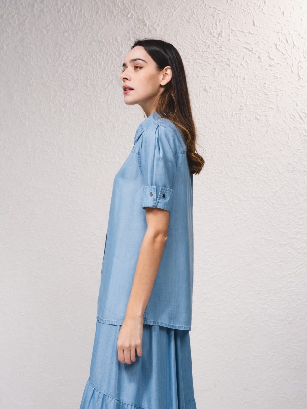 Camisa fluida em tencel